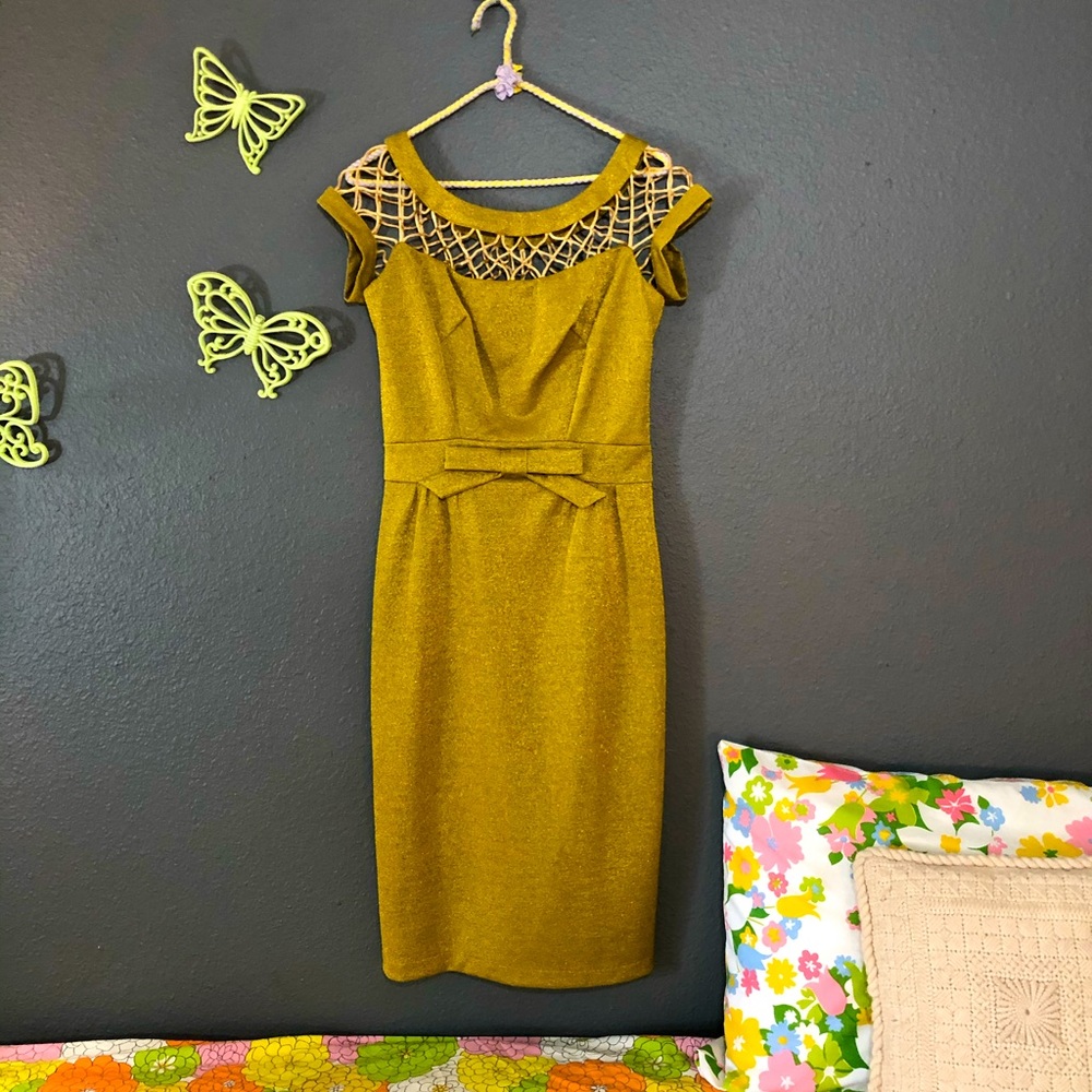 Tatyana Alika Gold Pencil Dress